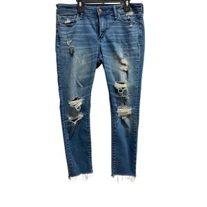 Abercrombie Fitch‎ Harper Super Skinny Distressed Jeans Women Size 28
